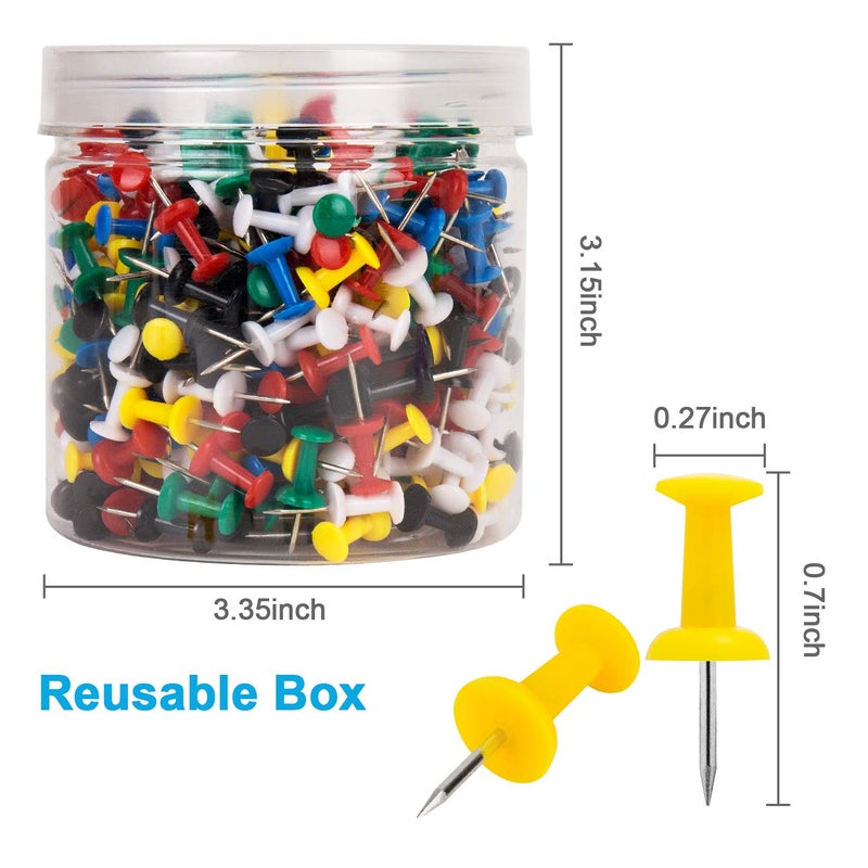 BetyBedy 400Pcs Push Pins, Thumb Tacks for Bulletin Board, Stick Pins Thumb Tacks for Cork Board Wall Hangings, Office Tacks Color Pins for Desk Decor Organization (Assorted Colors) - Image 5